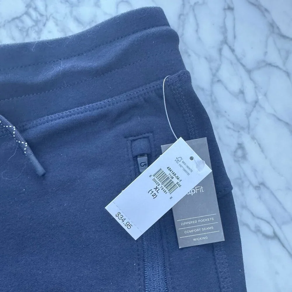 GAP Boys Navy GapFit Tech Fleece Jogger Sweatpants Size 12 NWT